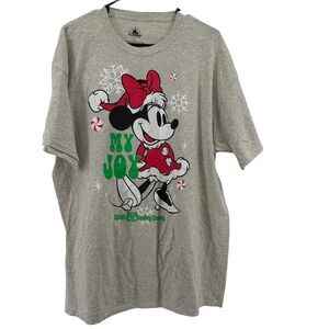 Disney Minnie Mouse My Joy Christmas T Shirt XL Gray Walt Disney World‎ Holiday